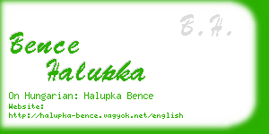 bence halupka business card